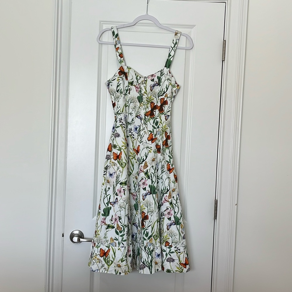 Avec Les Filles Butterfly Floral Midi Dress  6